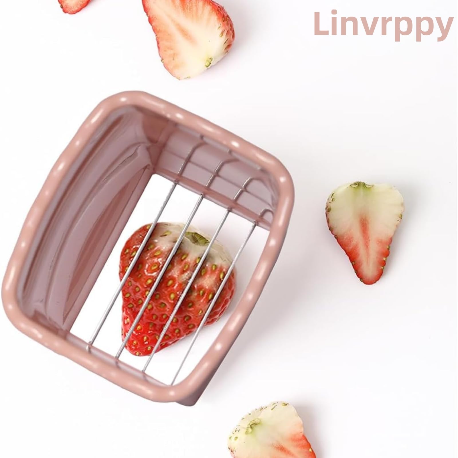 Linvrppy 8Pcs Silicone Molds Cupcake Multi Baking Cups Molds Non-Stick Donut Wrapper Molds Muffin Molds Washable for Pan Oven Microwave Dishwasher,Strawberry Cutter,Quickly Making Fruit Salad