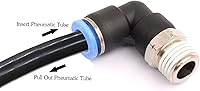 Vista 4 de CEKER 1/2 Codo Macho Conexiones de Empuje para Líneas Aéreas Accesorios de Conexión de 90 Grados, Conexiones de Aire, Tubo PL de 12 mm Od x 1/2