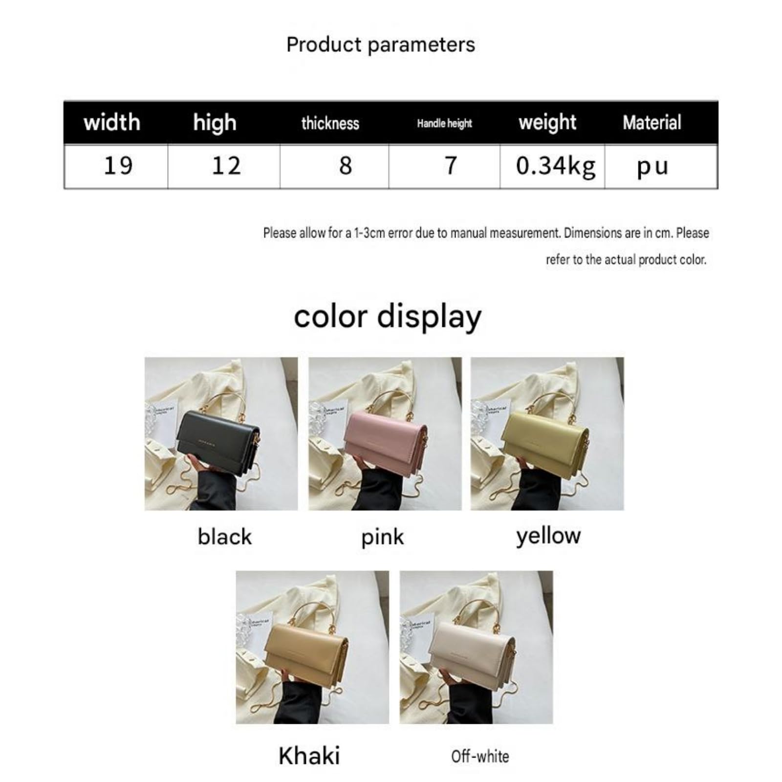 Borsa Elegante A Tracolla Versatile E Piccola Strutturata-Bianco