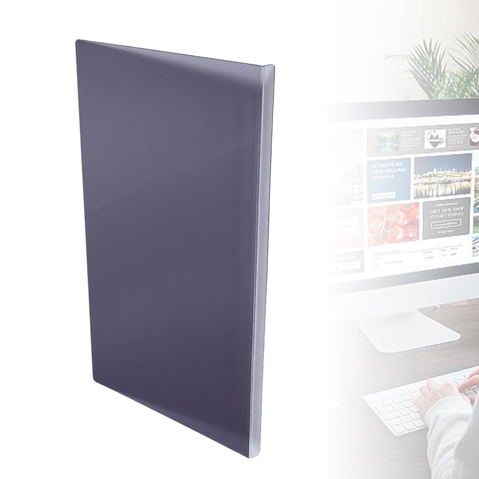 ASHATA Filtro de Privacidad Colgante Acrílico |Protector de Pantalla de Computadora con Bloqueo de Luz Azul para Monitores 16:9 (23in)