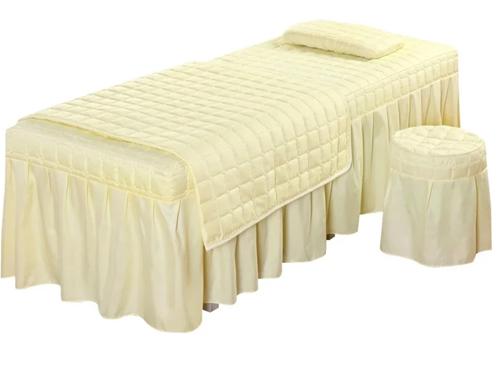 GCYEIDMA Beauty Salon Bed Cover Sets 4pcs Beauty Salon Bedding Sets Massage Spa Bed Cover Set Sheets Bedspread Bedskirt Quilt Pillowcase Duvet(08,Queen)