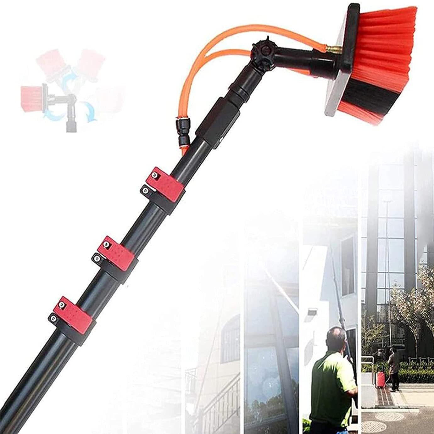 Nettoyeur extensible adapté aux fenêtres de camion et toits de conservatoire 6M