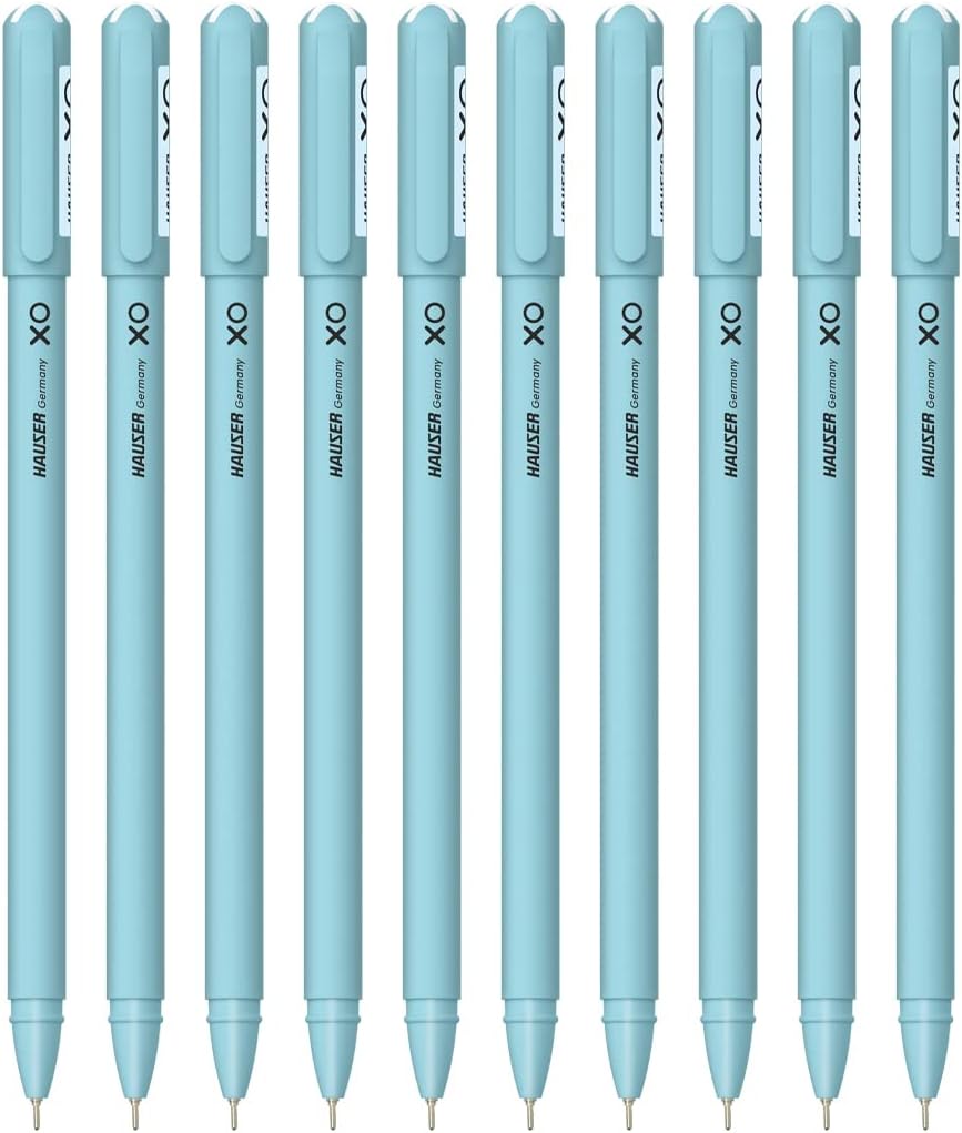 XO 0.6mm Ball Pen Box Pack | Sleek Body & Minimalistic Design | Matt Finish & Solid Body Type | Low Viscosity Ink With Ultra Durable Tip | Blue Ink, Pack of 30 Pens