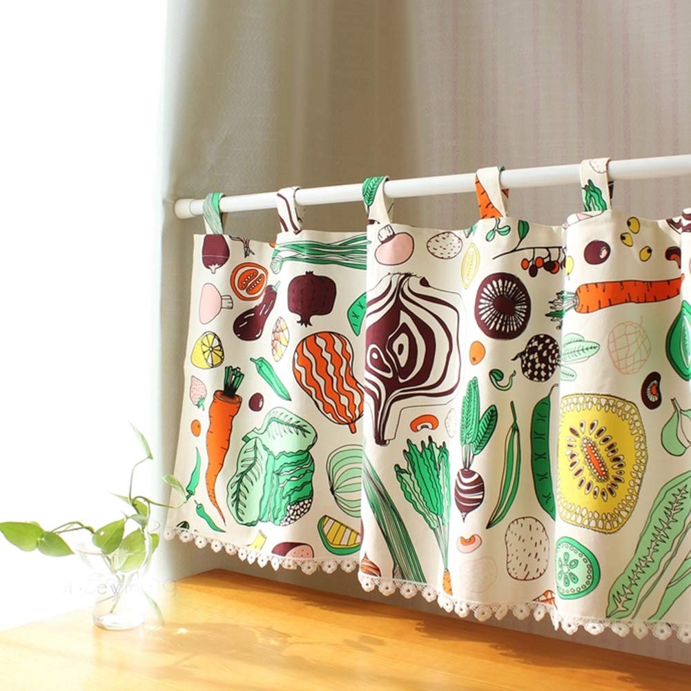 Cortina corta para cafetería con estampado de dibujos animados marca rUrEu