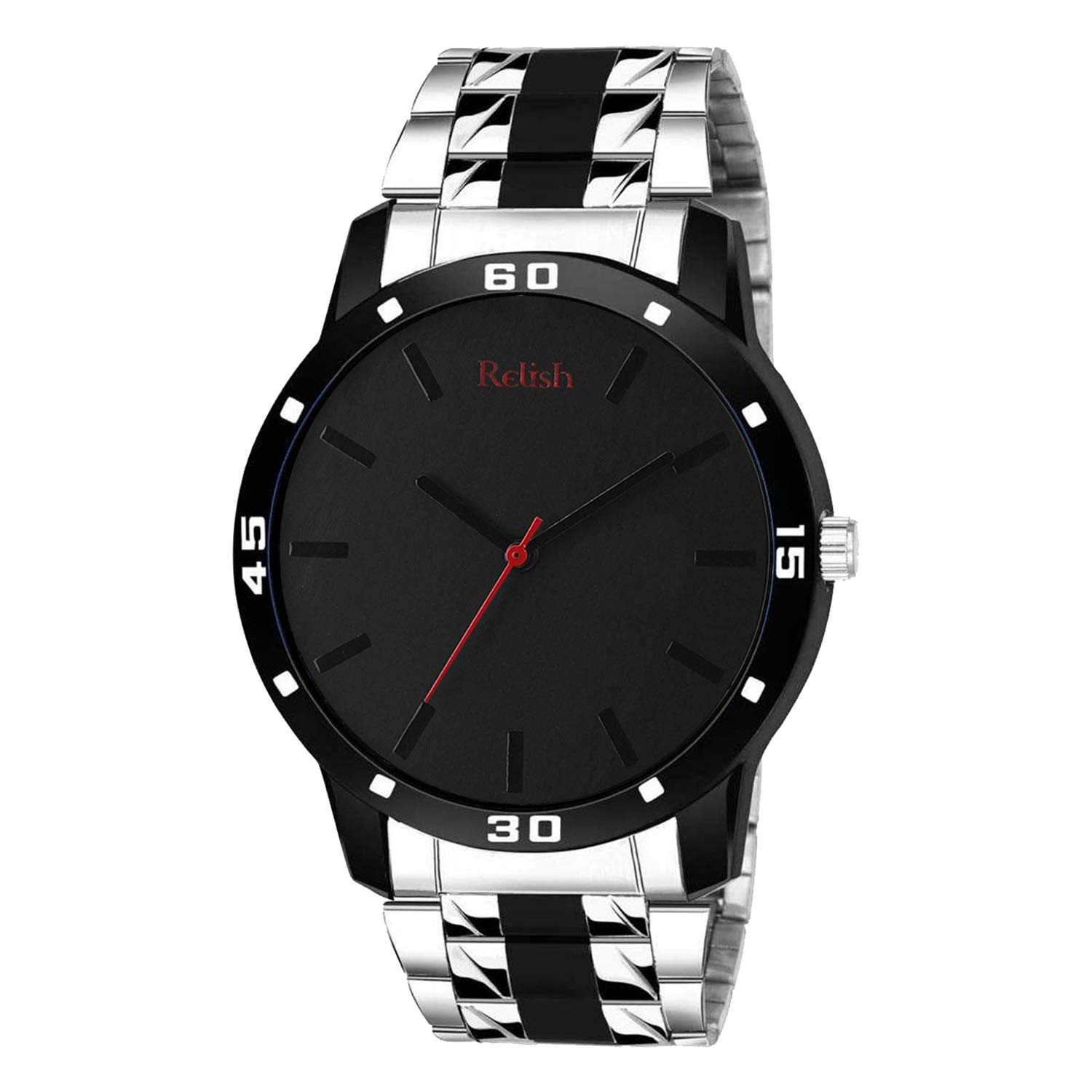 Relish Analog Two Tone Stainless Steel Wrist Watch for Mens, Boys (Black) (B085CH7HR8) Amazon Price History, Amazon Price Tracker