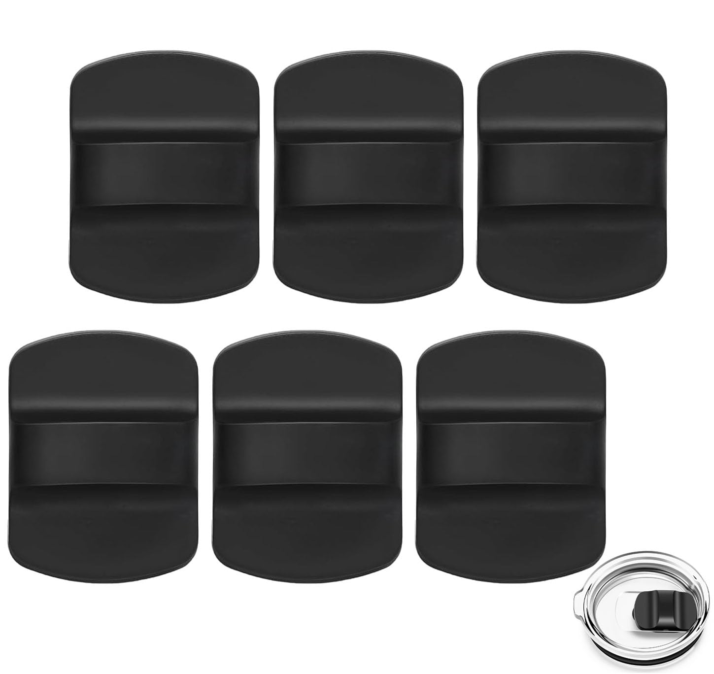 6Pcs Magnetic Lid Slider Replacement for Yeti, Lid Slider Push Block Parts for Yeti Rambler 10 oz, 14 oz, 16 oz, 20 oz, 26 oz, 30 oz Magnetic Lids, Black - 1