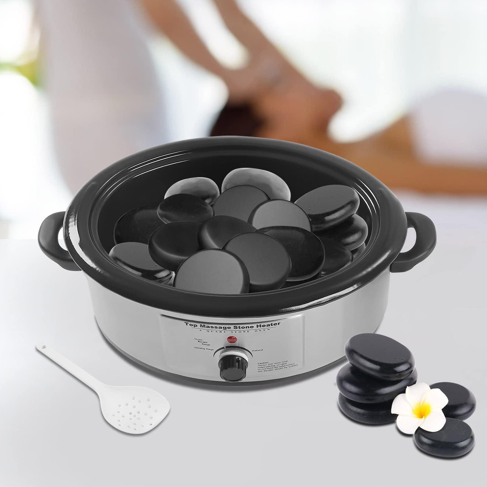 Hot Stone - Calentador de piedras calientes (6 L, con unidad de control digital e indicador de temperatura, sin piedra)