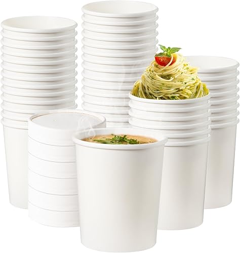 Paquete de 25 Taza de papel blanco de 32 onzas con tapa ventilada cubo desechable de helado de estraza para helado almacenamiento de borde enrollado Paquete de 25 Taza de papel blanco de 32 onzas con tapa ventilada cubo desechable de helado de estraza para helado almacenamiento de borde enrollado