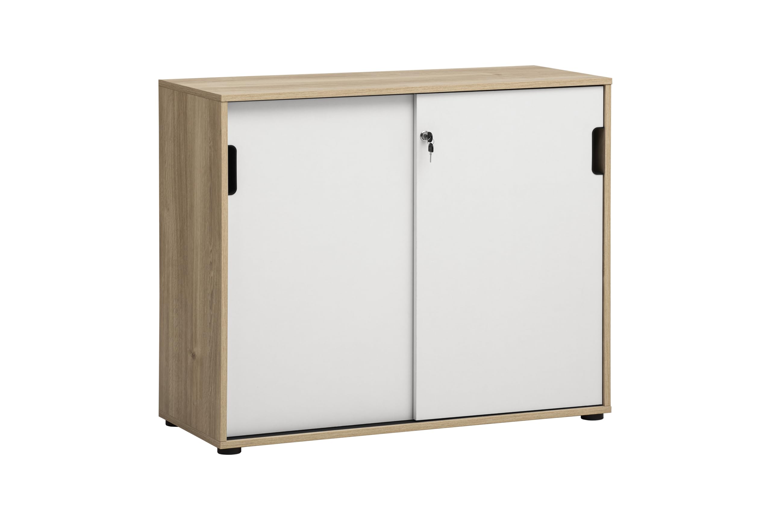Schildmeyer Aktenschrank Emmik 702043, weißeiche Dekor/mattweiß, 100 x 41 x 83,6 cm