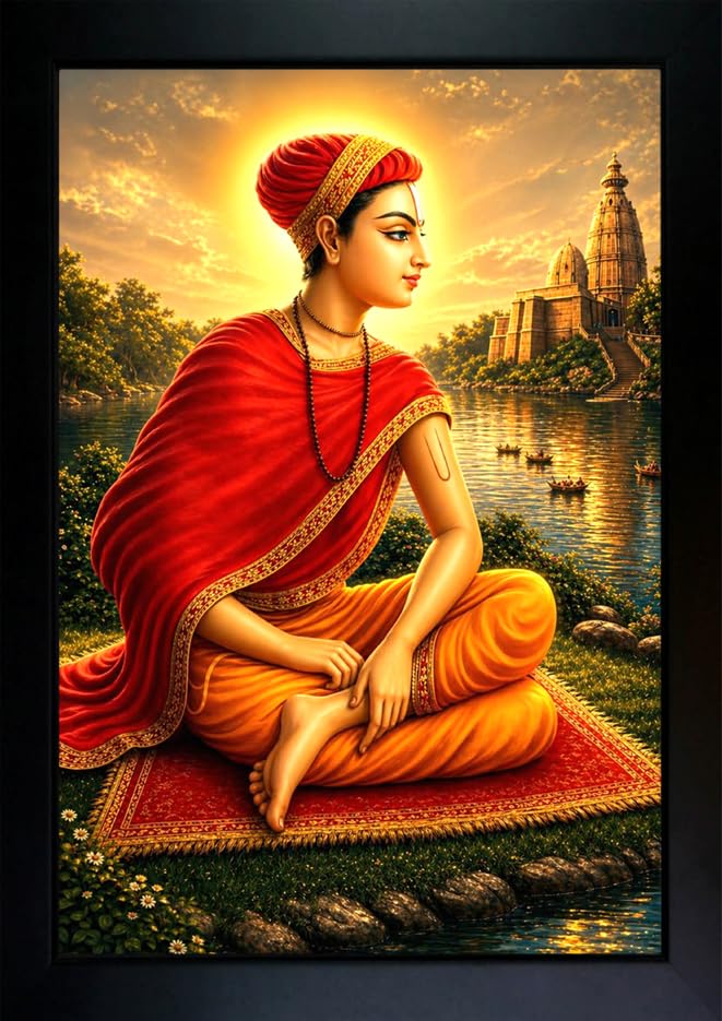 crowdhall shri hit harivansh chandra mahaprabhu photo frame (10 x 13.5 inch)
