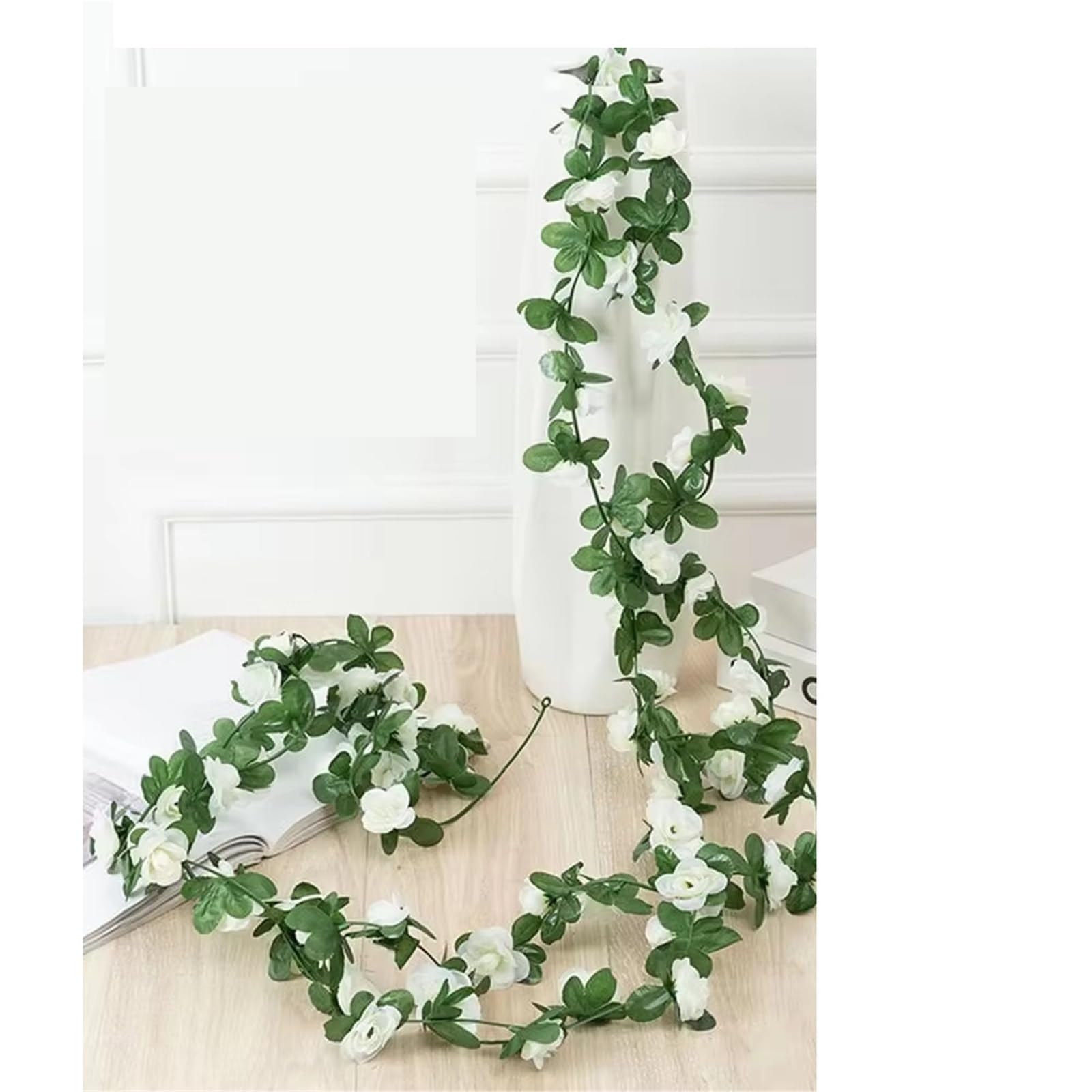 LuoAXINN Artificial Rose Vine 2Pcs Artificial Purple Rose Flower Garland