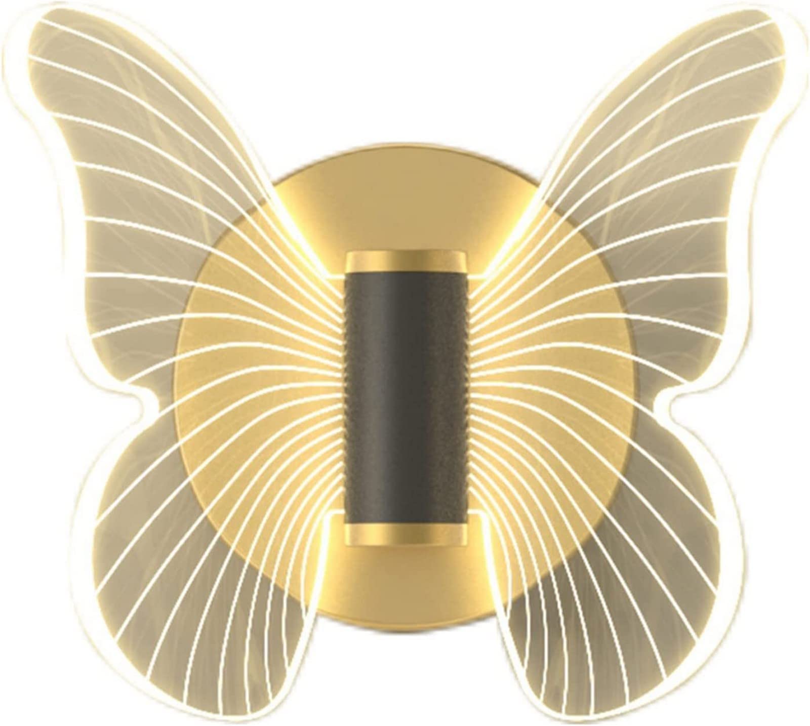 Lampa ścienna nocna dekoracyjna lampa 6W nowoczesna złota motyl lampa ścienna, oświetlenie nocne do sypialni, dziecięca dziewczyna sypialnia niemowlęca dekoracja ścienna latarnia, ciepłe światło,