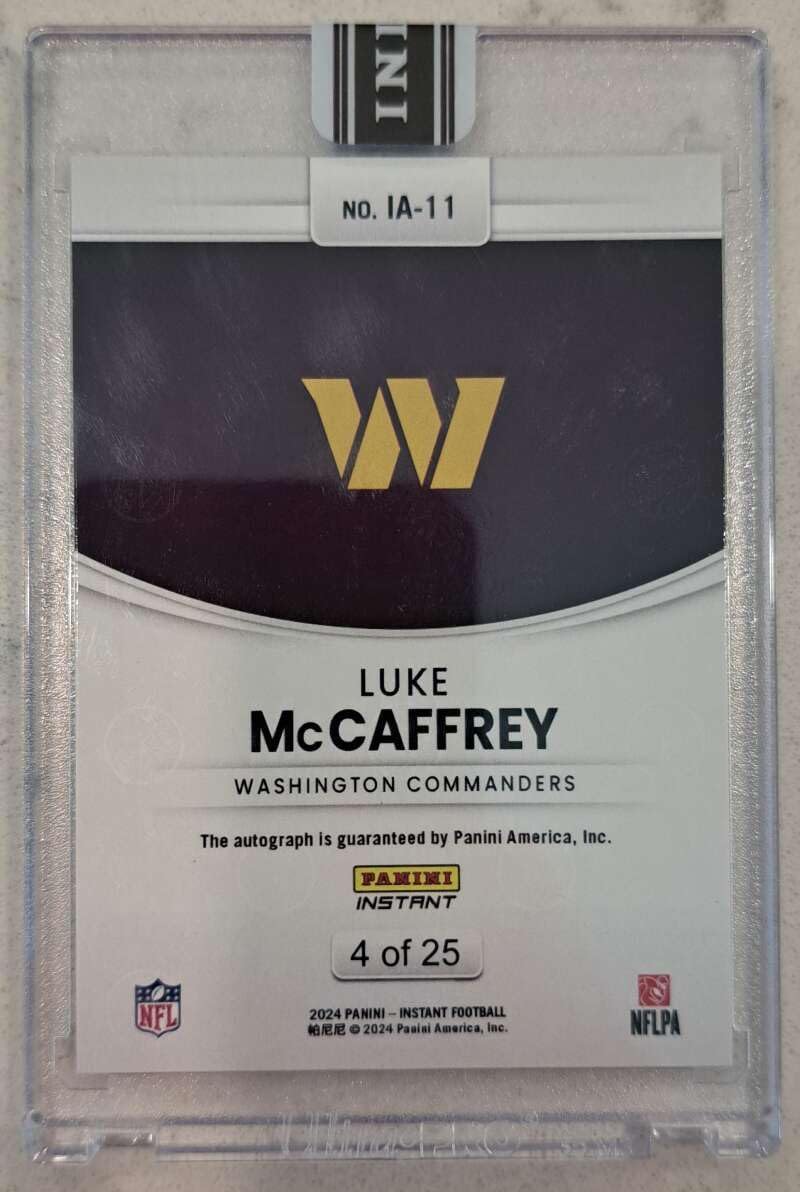 LUKE McCAFFREY RC SP AUTO 2024 Instant Access Autograph 4/25 Jungle ROOKIE #11 Commanders NM+-MT+ Football