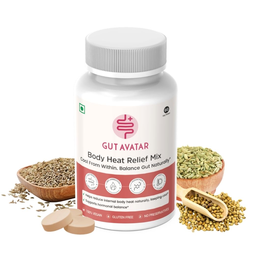GUTAVATAR Acidity Relief Body Heat Mix- 60 Tablets, Gut Health Supplements, Acidity Ayurvedic Medicine, Bloating Relief, Immunity Boosters, Formulated by Payal Kothari, Nutrition Transformation Expert-image-2