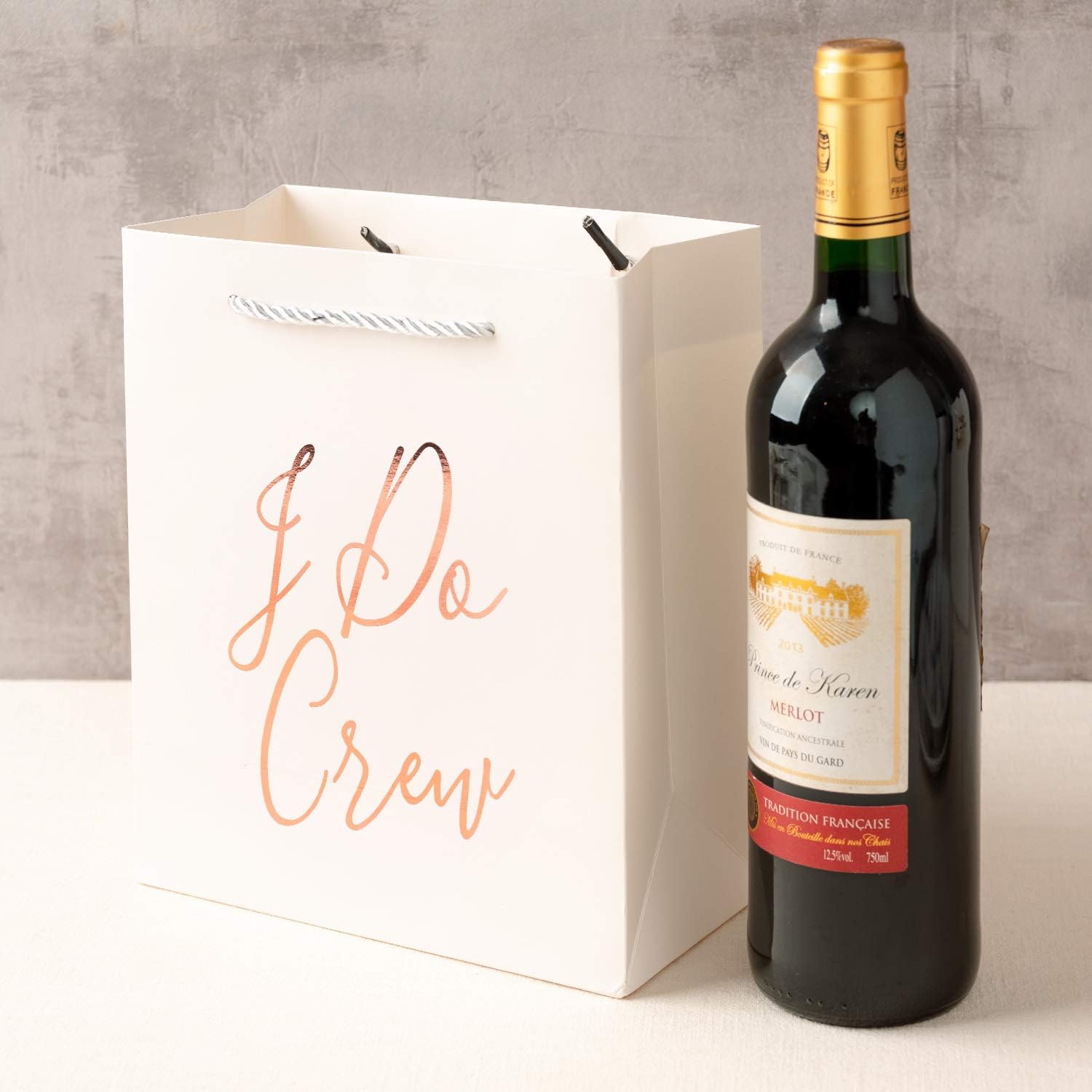 Crisky Bridesmaid Bride Tribe Gift Bag Rose Gold for Bachelorette Hen Party, Bridal Shower, Team Bride, Set of 12, 4" x 8" x 9" - Image 5