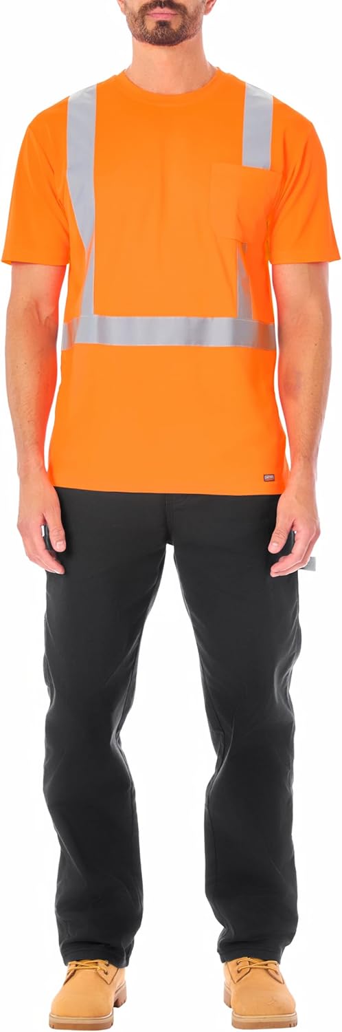 Smith's Workwear Men's Short Sleeve High-Visibility Reflective Safety Tee - Image 6