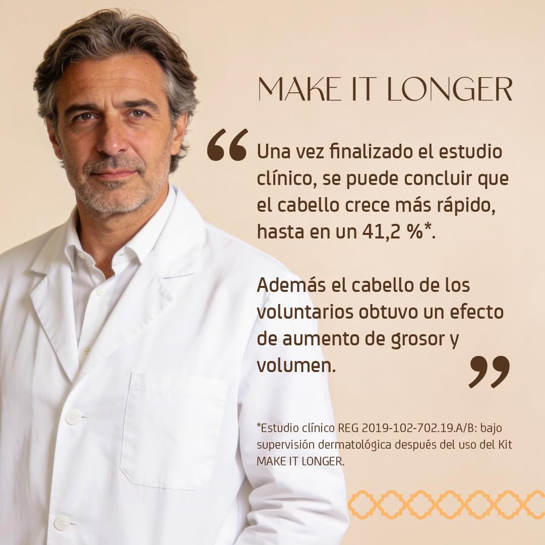 Nuggela & Sulé Make It Longer Hair Kit. Tratamiento que Acelera el Crecimiento del Cabello hasta en un 41,2%. Demostrado Mediante Estudio Clínico. 250 ml + 70 ml