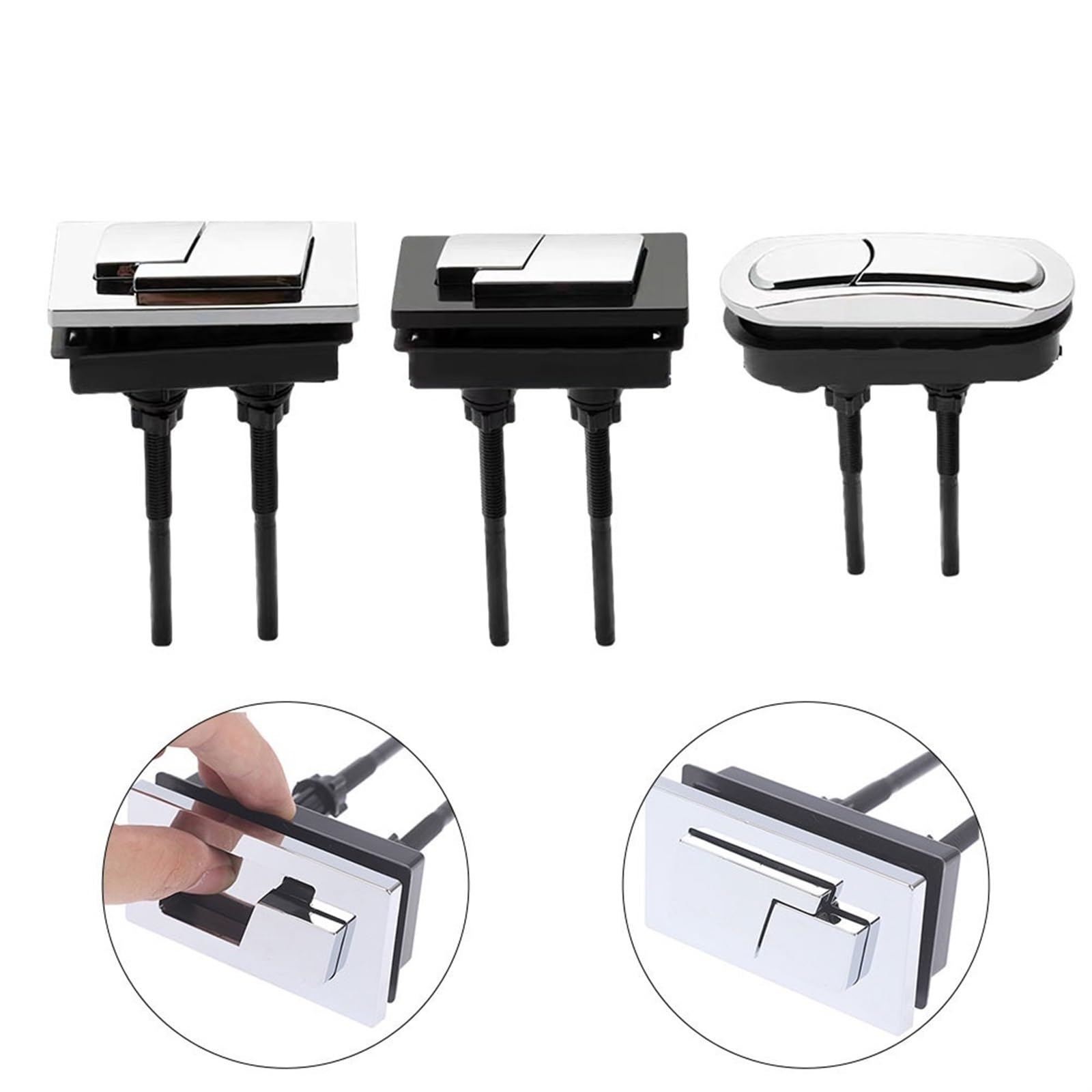Botón de descarga del inodoro Pulsador 1 Uds. Botón cuadrado de doble descarga for tanque de inodoro, válvula de tanque de inodoro, interruptor Universal for taburete, prensa, accesorios de baño, botó