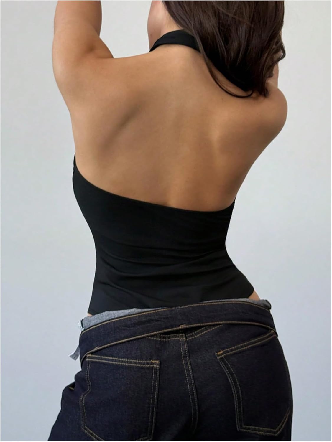 Milumia Women Cut Out Halter Neck Sleeveless Bodysuit Party Going Out Tank Top Leotards - Image 3