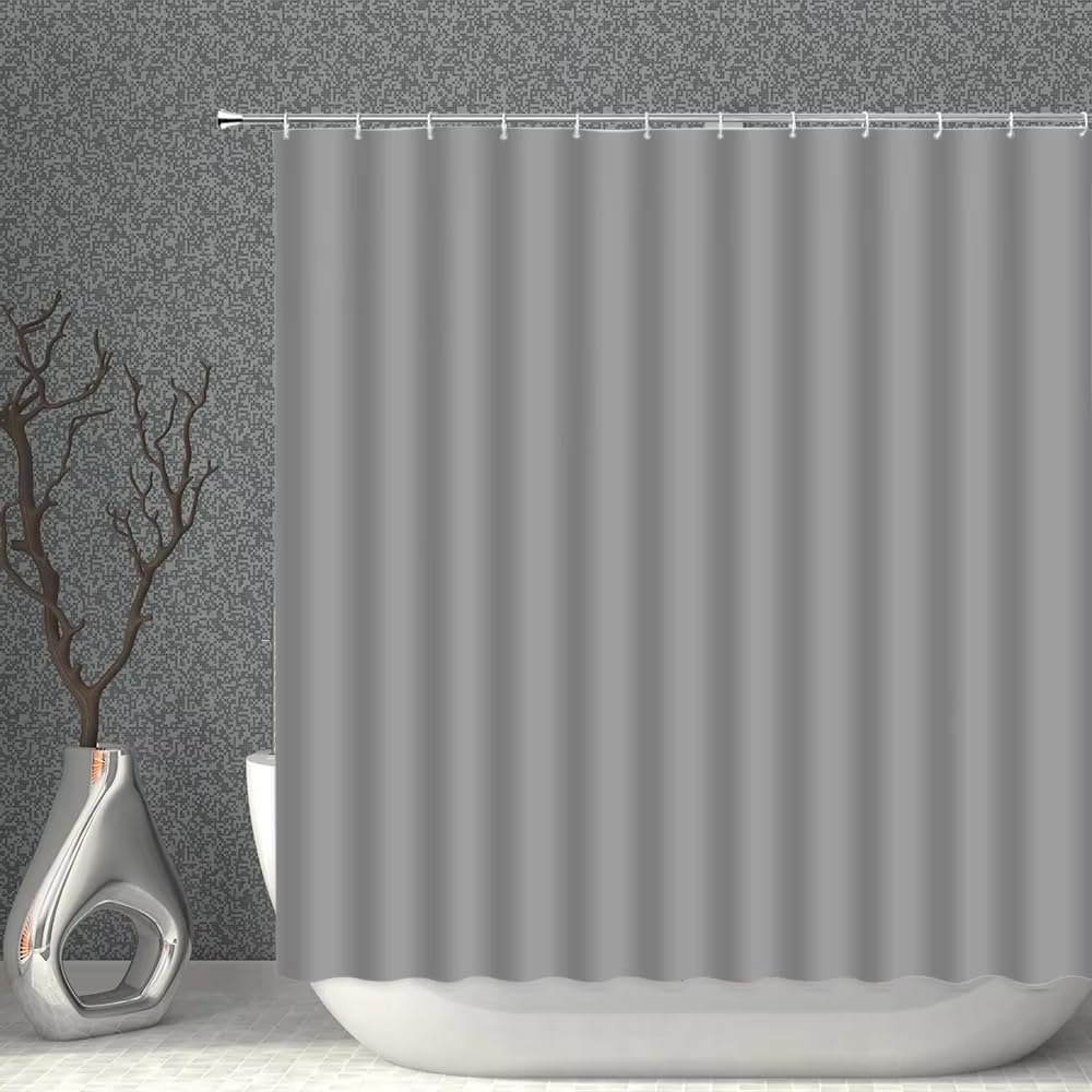 Grand rideau de douche lavable gris 300 x 200 cm contre les éclaboussures d'eau