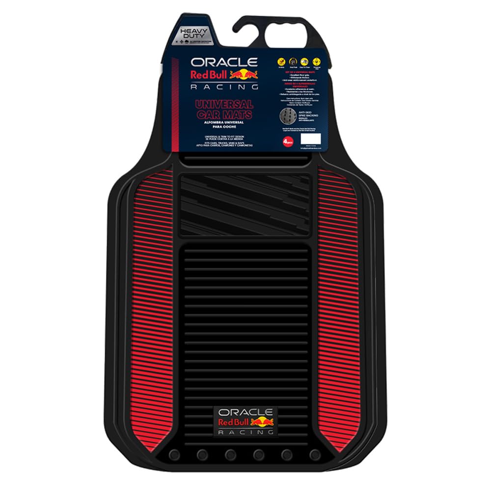 Red Bull Oracle Jeu de tapis de voiture universel 'Heavy Duty' - Noir/Rouge | Set de 2 pièces