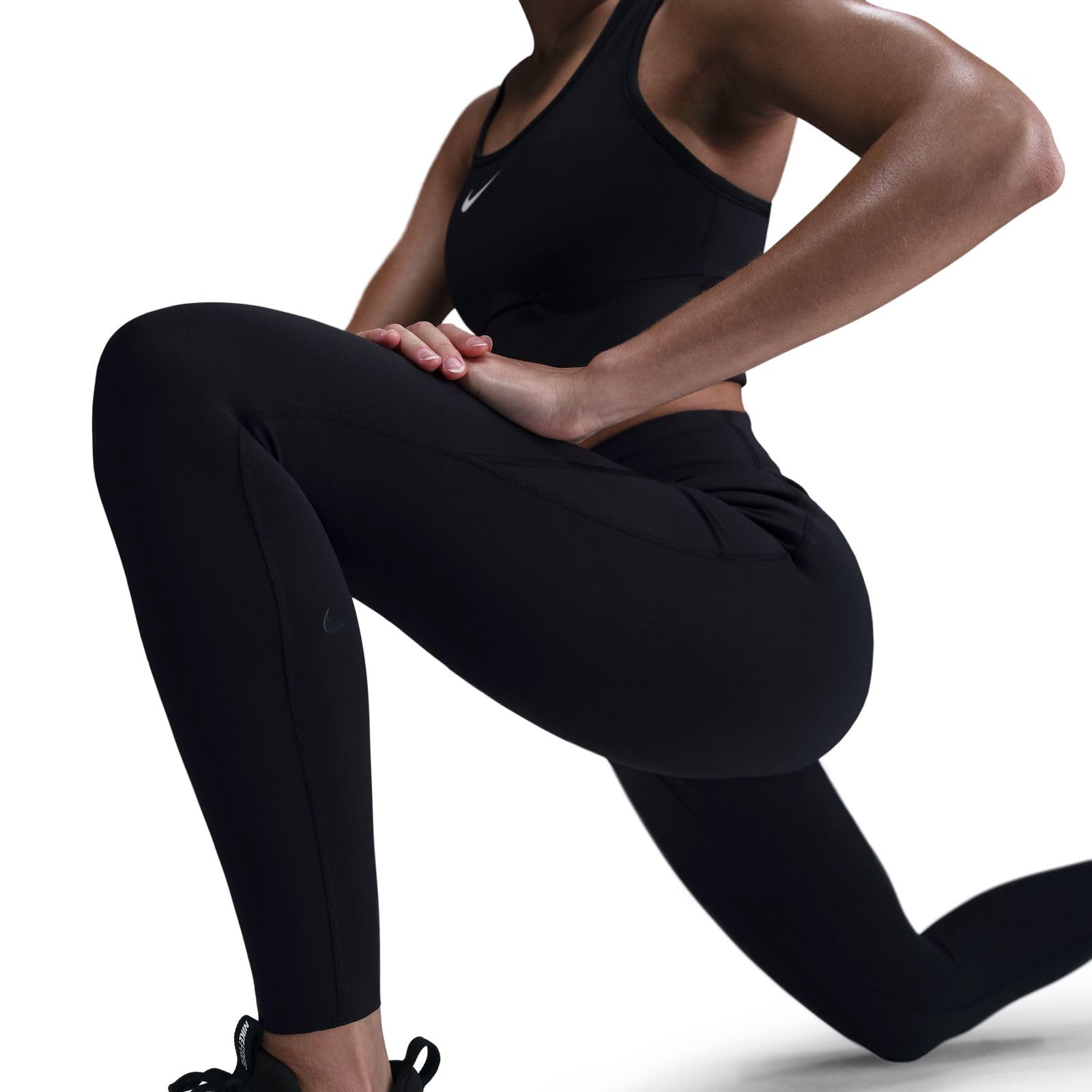 Nike Universa Legginsy 7/8 z kieszeniami, średni chwyt i wysoki ściągacz (damskie), czarny/antracytowy/szary Dk Smoke Grey, HQ6813-010, S