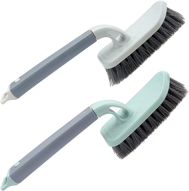 Roellgs 2 Pack Heavy Duty Abrasive Brush Floor Brush Cleaning Brush Crevice Brush, Bathroom, Shower, Sink, Floor Cleaning Brush, Crevice, Groove Cleaning Brush, Stovetop Brush