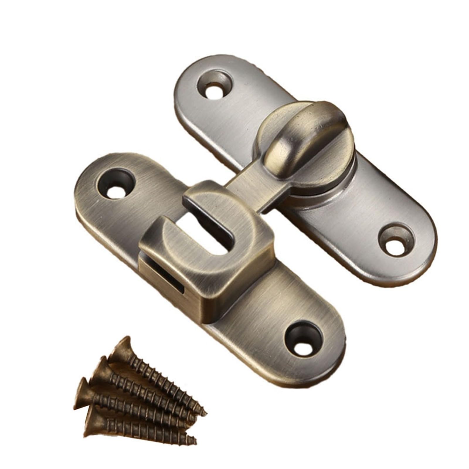 Door Bolt Lock Latch Buckle Sliding Barn Zinc Alloy Right Angle Hasp Hardware Multicolor(Bronze)