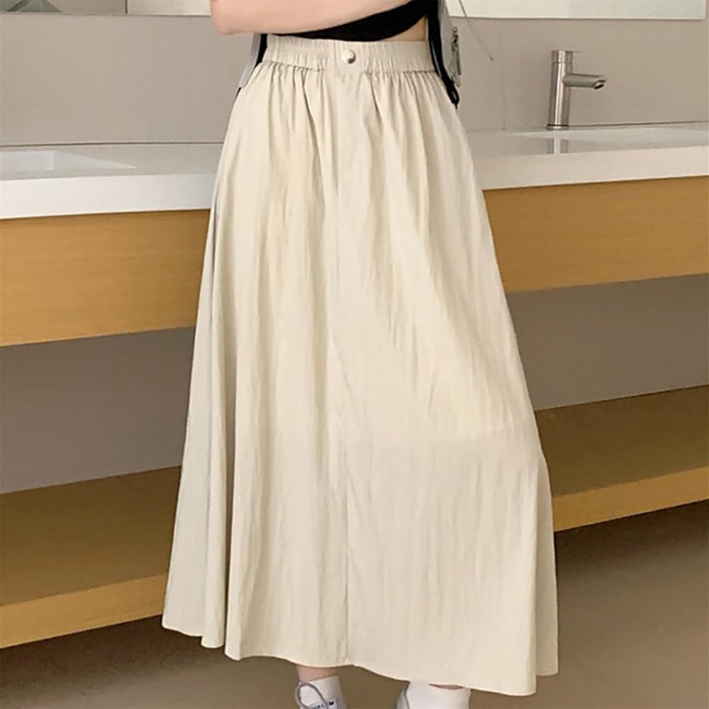 Amazon.com: Casual Solid Midi Long Skirt for Women Summer