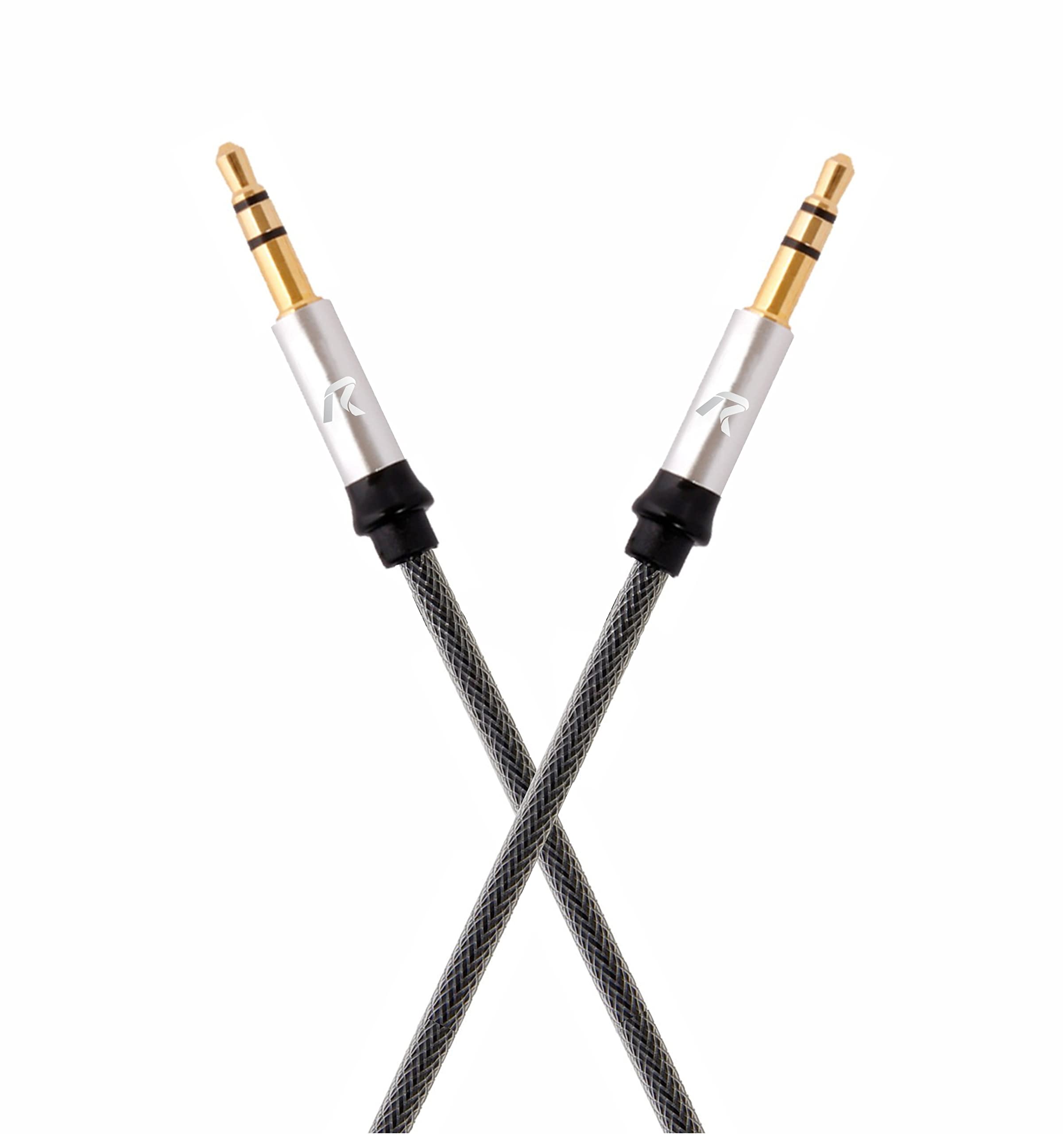 Ravtron Auxiliary Cable 3.5Mm Male To Male Gold Plated Connectors, Silver Aux Audio Cable, 1.5 Meter Braided Wire Cale Cable For Car Speaker Mobile (B09RB4YB8S) Amazon Price History, Amazon Price Tracker