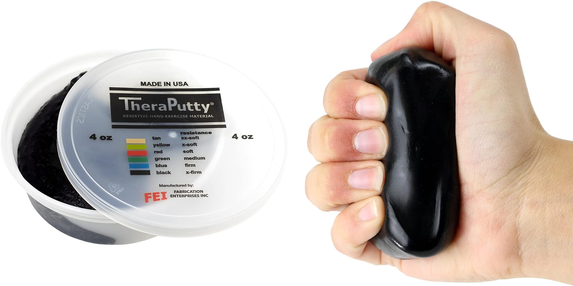 TheraPutty - Therapeutic modelling clay - 4 oz - black (very strong)