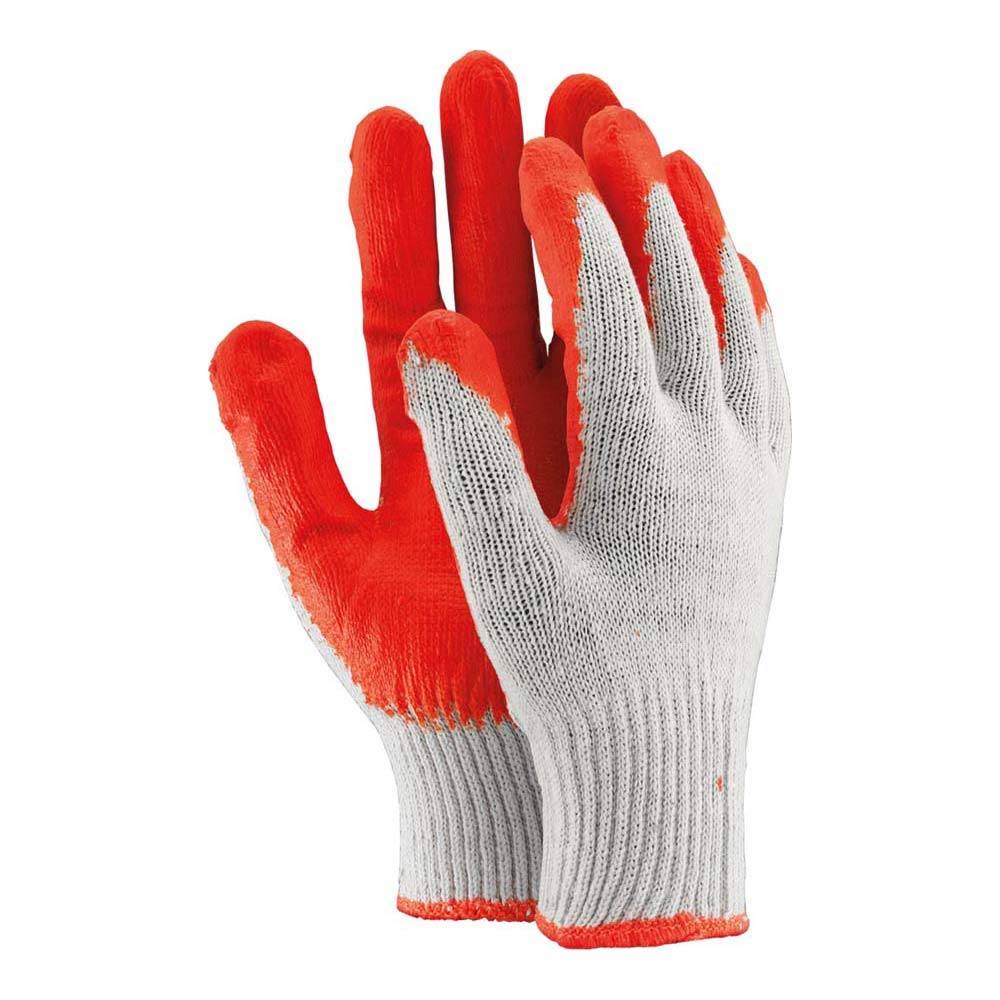 Ogrifox OX-Uniwamp_C Guanti protettivi, Ox.11.121 Uniwamp, bianco/rosso, 9 misure, confezione da 10