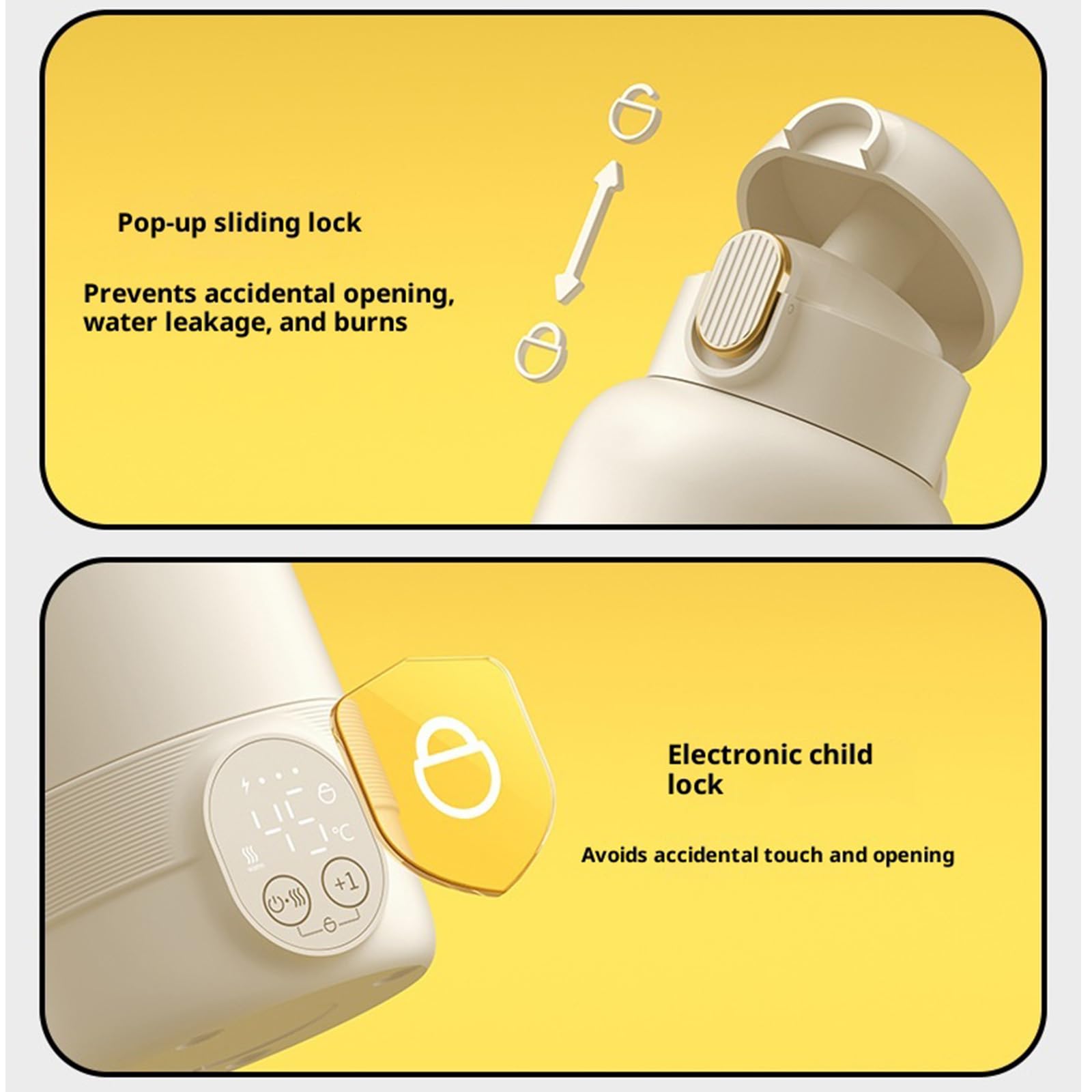 Chauffe-biberon en acier inoxydable de qualité alimentaire, contrôle de la température intérieure, 500 ml, grande capacité pour voyage, voyage, chauffe-biberon pour bébé