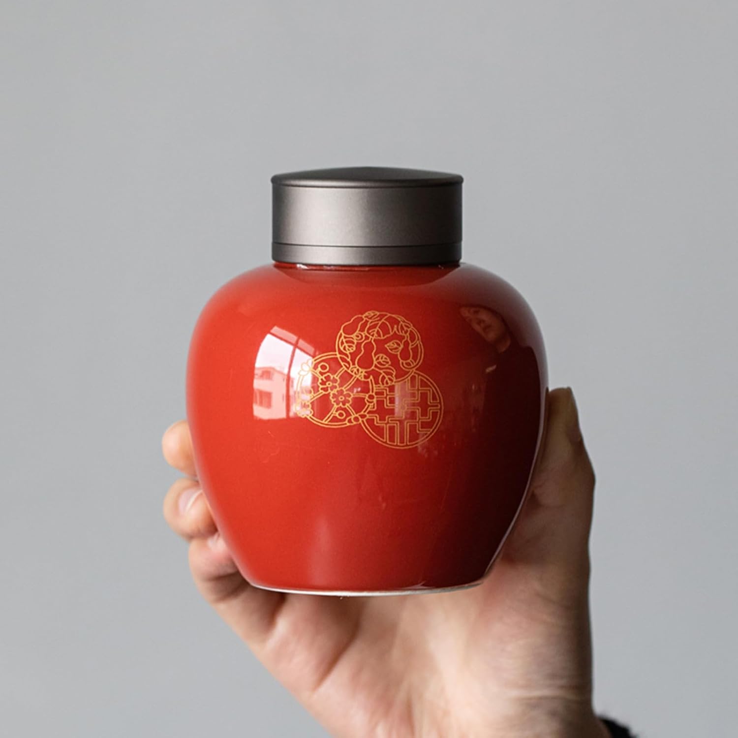 Hydrangea Tea Canister, 300ml 10.2oz, Ceramics Sealed Jar Tea Storage Jar Sealed Storage Tank