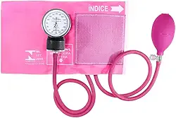 Aparelho de Pressão Premium Esfigmomanômetro Adulto Nylon Rosa Chiclé Fecho de Contato