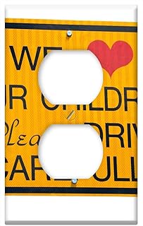 Switch Plate Outlet Cover - Children At Play Sign Signage Warning