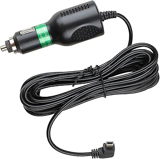 Dash Cam Charger Cable, GPS Navigator Charger Cable for Mini USB Port, Dash Cam Charge Cable, Right Port Dash Charging Cable for 12V Car and 24V Truck Power Adapter Cable (Right-90 degree port)