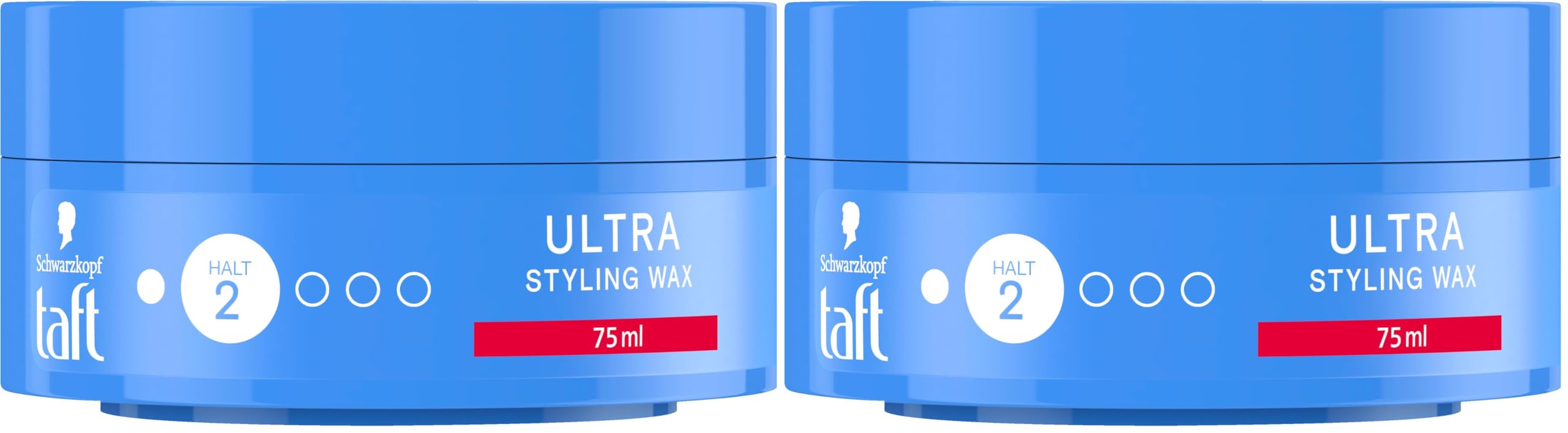 TAFT Styling Wax Ultra mit Haltegrad 2 (75 ml), verleiht bis zu 24 h Halt & Struktur, Haarwachs sorgt mit Glanz-Stufe 5 für ein glänzendes Finish (Packung mit 2)