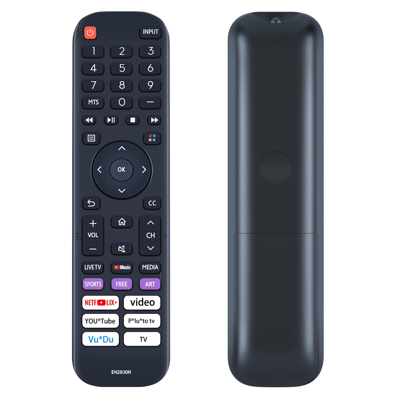 EN2B30H Replacement Remote Control for Hisense Vidaa Smart TV, Compatible with 55H6G 55H77G 55V6G 55A60G 65H6G 65H77G 55A60GMV 55A6010GMV 55A6030GMV