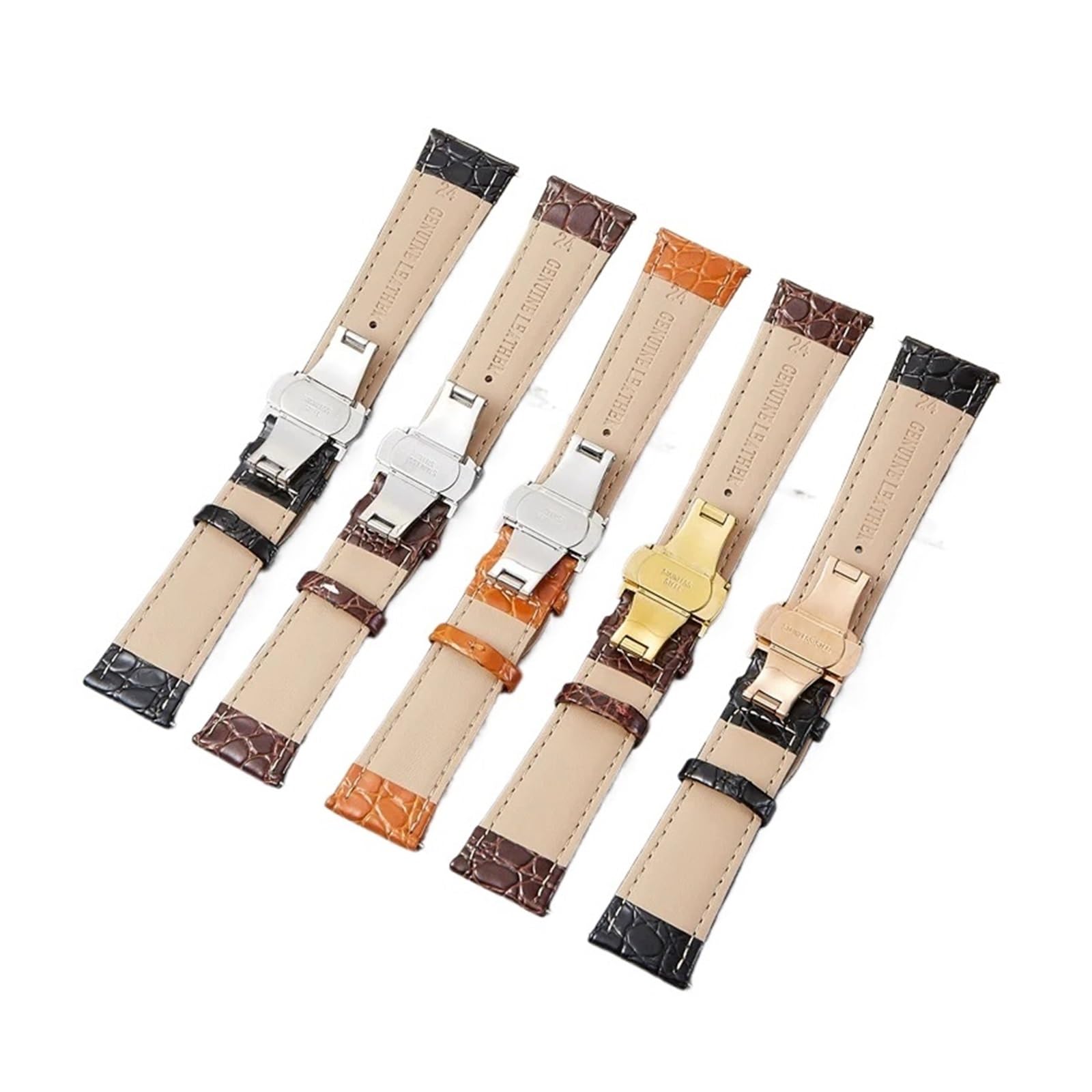 Correa de Reloj de Cuero con patrón para Hombre y Mujer, Correas de Repuesto de 18mm, 20mm, 22mm y 24mm, Accesorios para Reloj, Correas de muñeca