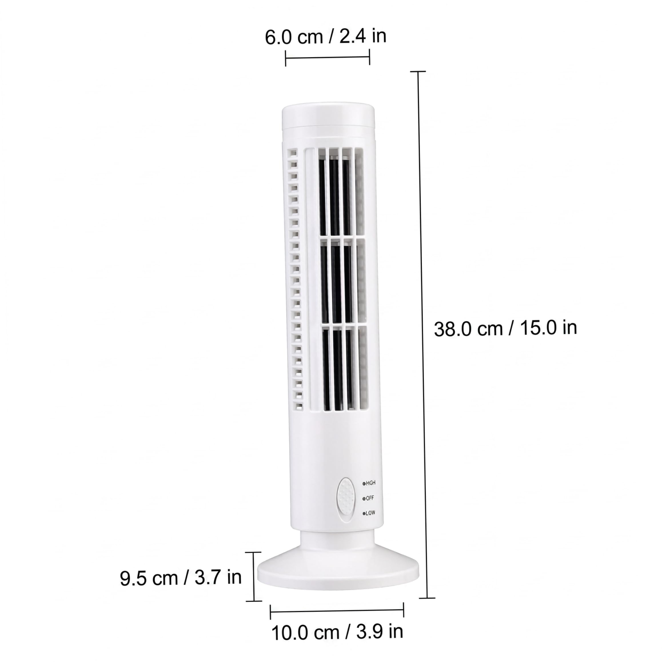 Paquete de 2 Ventiladores de Escritorio sin aspas, Mini Ventiladores de Torre de enfriamiento USB, Ventilador de Escritorio de pie para Oficina, Dormitorio, Sala de Estar, Blanco