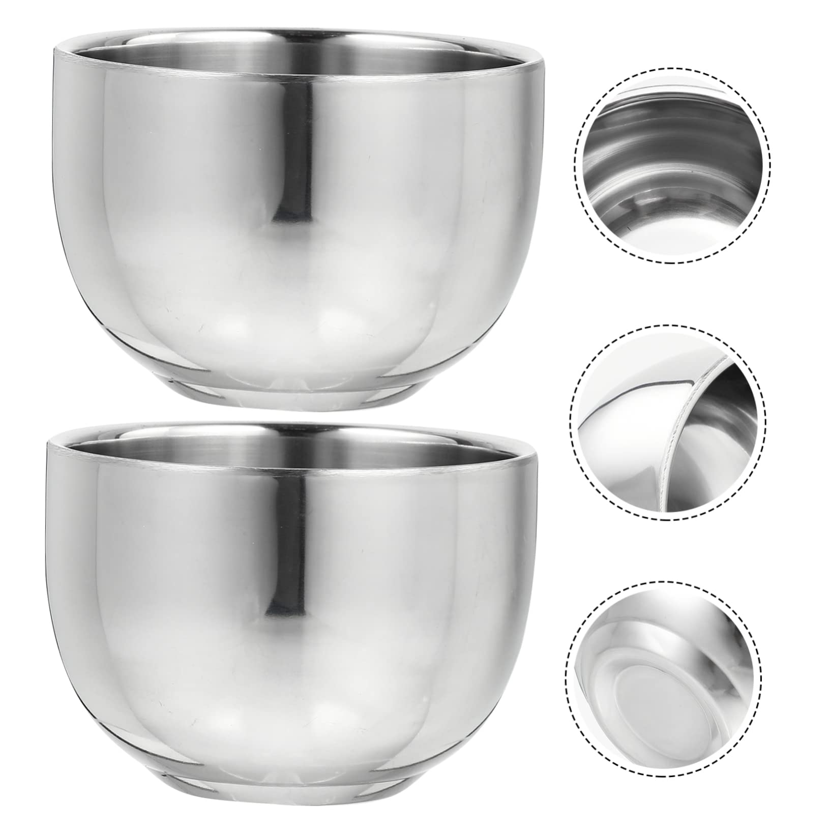 Didiseaon Travel-ready Shaving Soap Bowls 2pcs Stainless Steel Shaving Cup Brush for Men's Shaving Needs