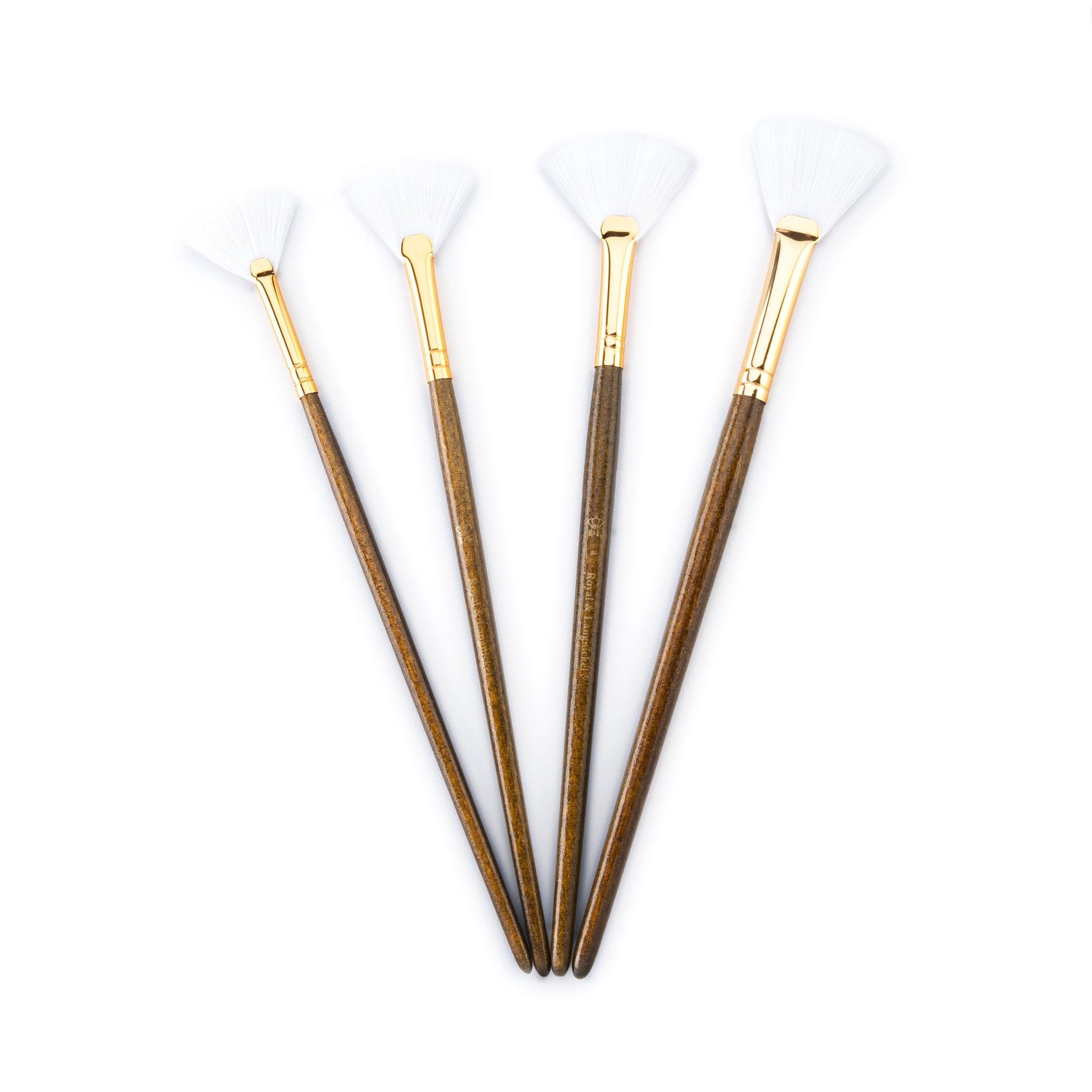 Royal & Langnickel Fächerpinsel Set – 4-teilig, Weiße Taklon Borsten, Für Acryl & Ölfarbe