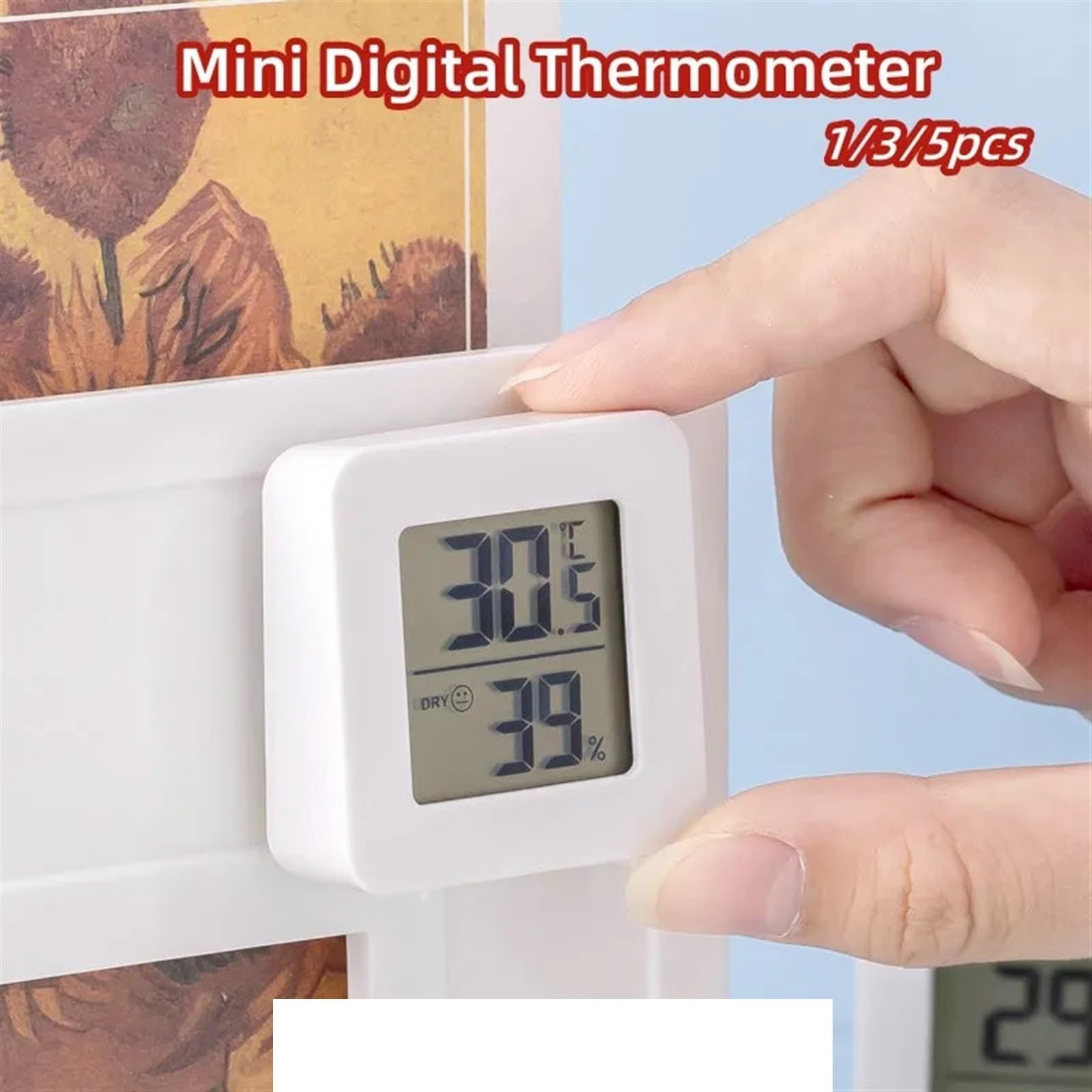 Igrometro digitale da interno, Mini termometro digitale igrometro monitor di umidità temperatura ambiente montaggio a parete 1/3/5 pz(5pcs)