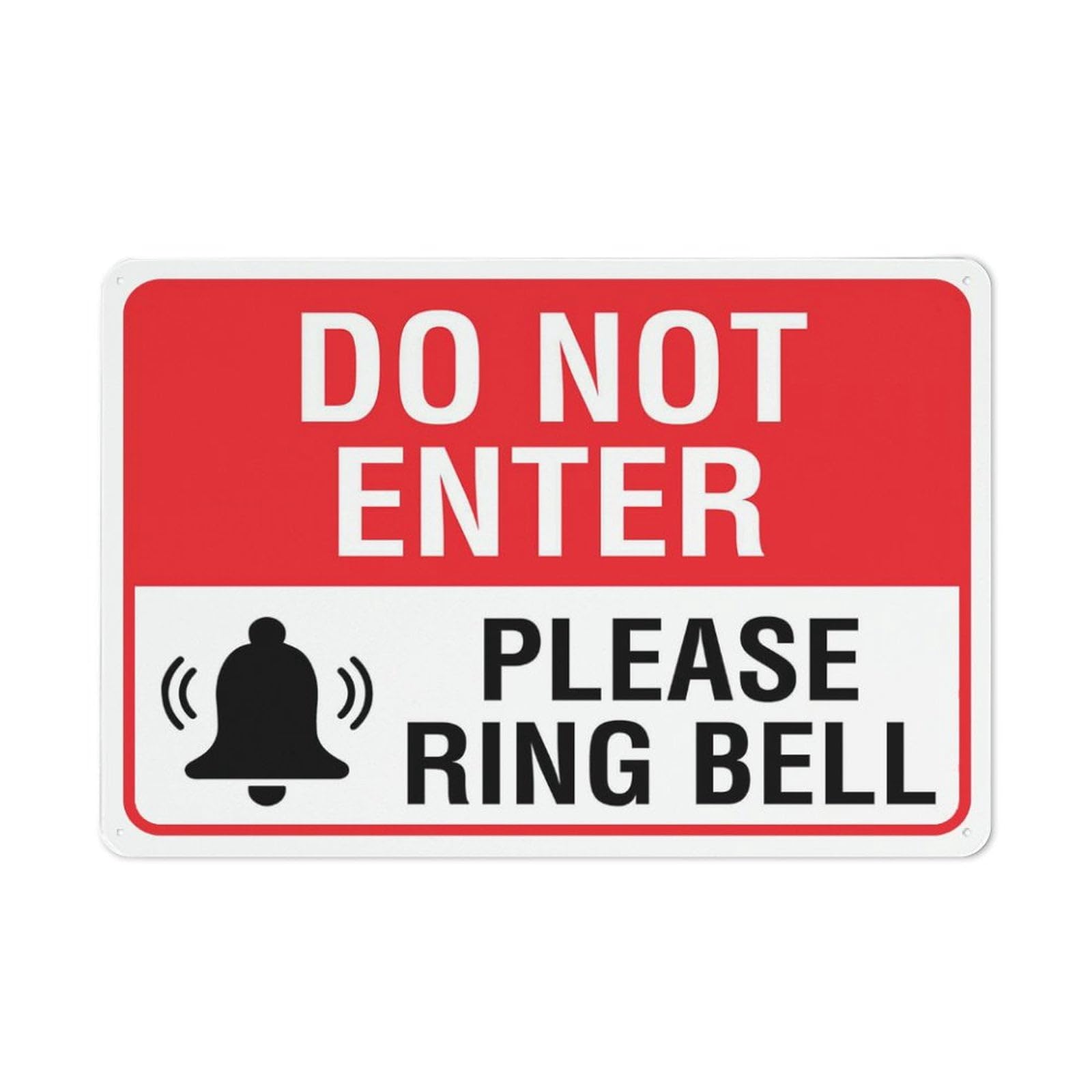 Do Not Enter - Please Ring Bell Outdoor Sign - UV-Printed Aluminum 12x8 inch, Weatherproof Security for Home & Business