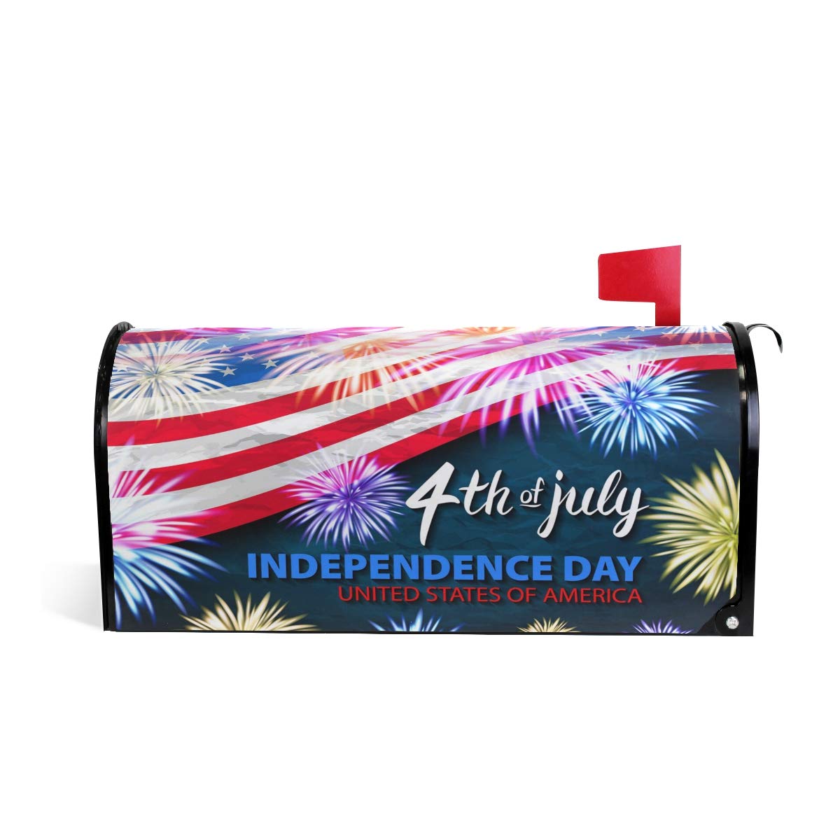 ALAZA Independence Day Holiday 4th of July Magnetic Mailbox Cover MailWraps Garden Yard Home Decor for Outside Standard Size-18