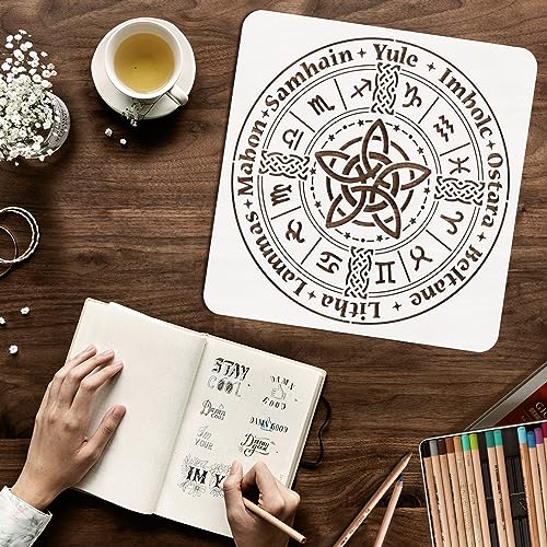 FINGERINSPIRE Zodiac Symbols Stencil 30x30cm Astrolabe Stencil Plastic Wheel of The Year Patterns Template Constellation Drawing Template Reusable DIY Art and Craft Stencils for Wall Home Decor - Image 3