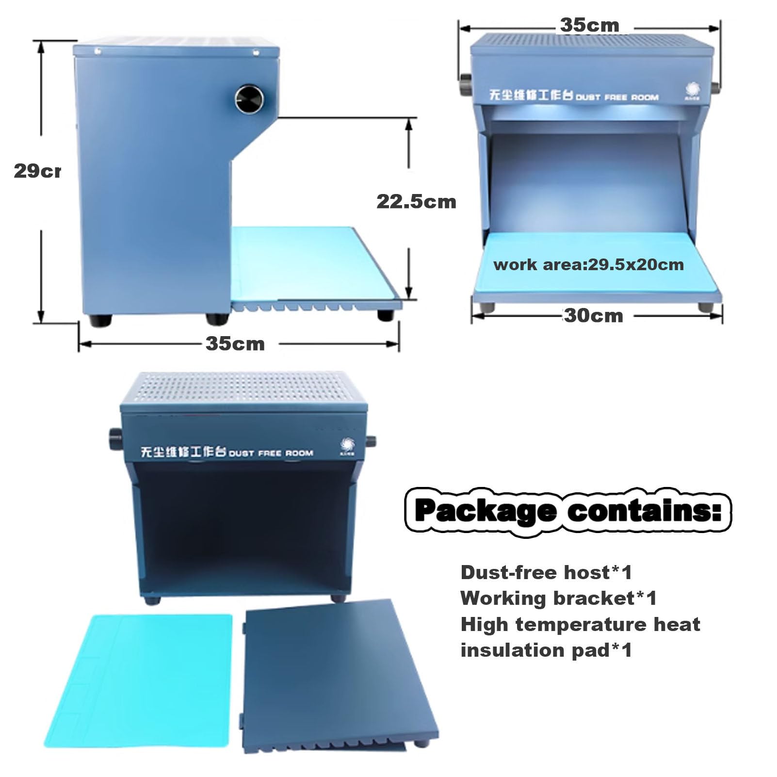 Flujo de Flujo laminar Vertical Flujo de Aire de Aire Clean Bench, Portable Pold Dust Free Room Tornable, Aleación de Aluminio Clean Workbench Velocidad de Viento Ajustable
