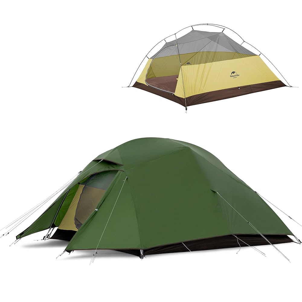 Naturehike Cloudup 3 テント 3人用 グリーン Naturehike Cloud Up3 テント 超軽量 3人用 防水 防風 旅行 二