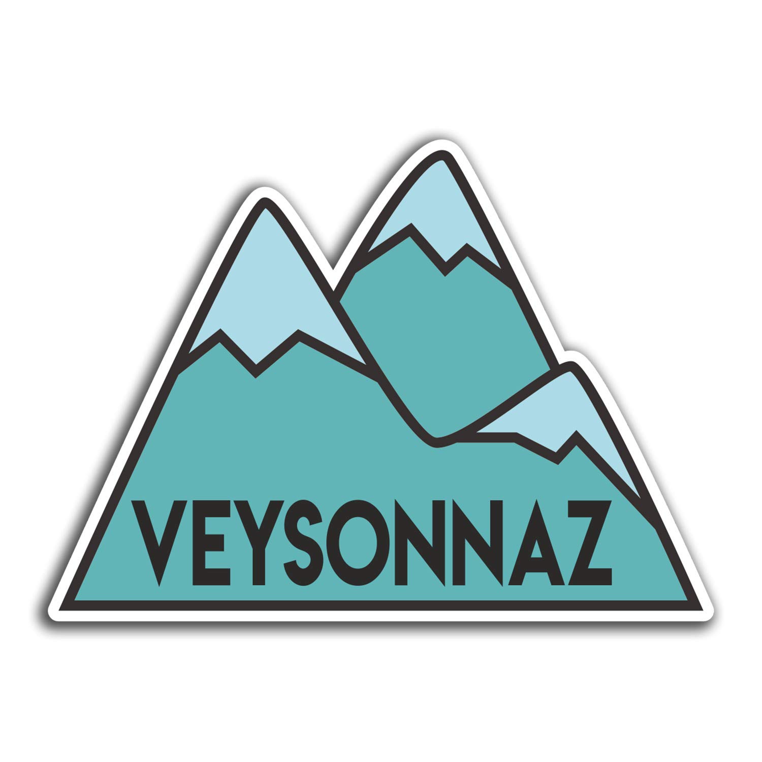 Destination Vinyl Ltd Multi 2 X 10Cm Veysonnaz Switzerland Vinyl Stickers - Sticker Laptop Luggage #32718 (10Cm Wide)